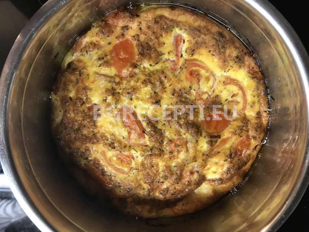 Бърз омлет със шунка на фурна